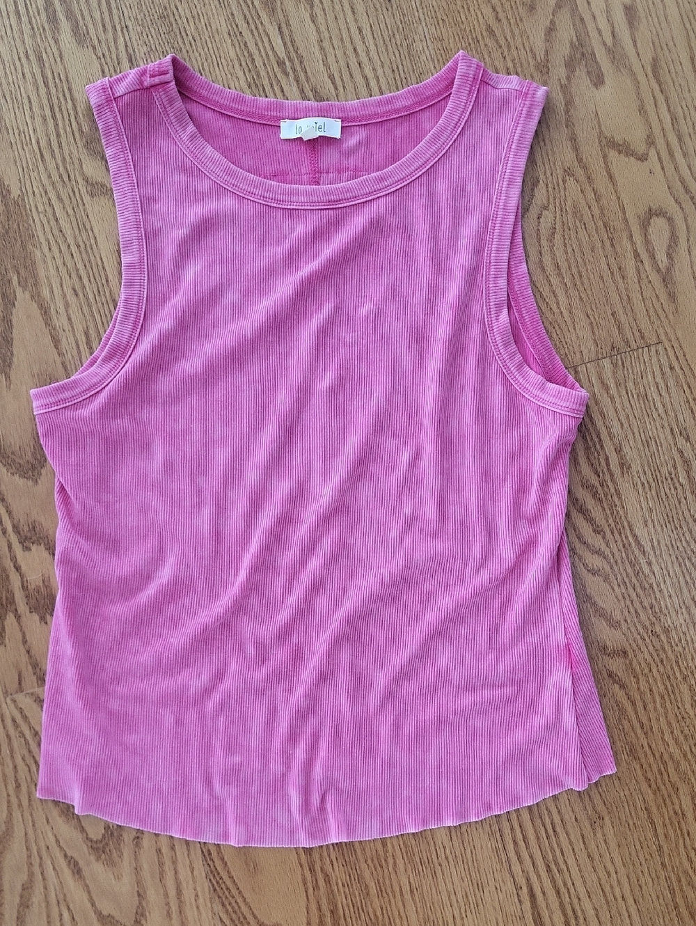 La Miel Pink Ribbed Tank Top